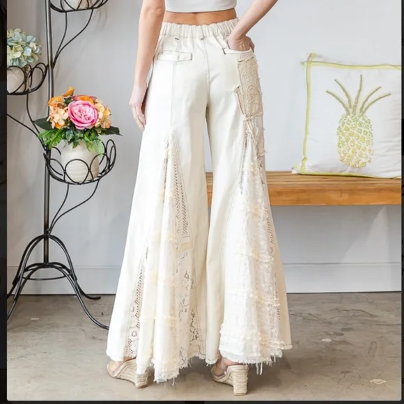 OLI and HALI LACE GROOVY WIDE LEG PANTS WOMEN'S FLARE JEANS  LAST PAIRS! - Picture 3 of 5